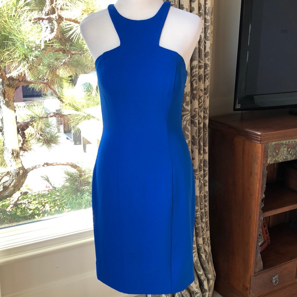 Jovani Royal Blue Grecian Neckline Dress NWOT - Picture 2 of 6